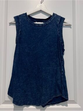 Blue Washed Muscle Tank Top